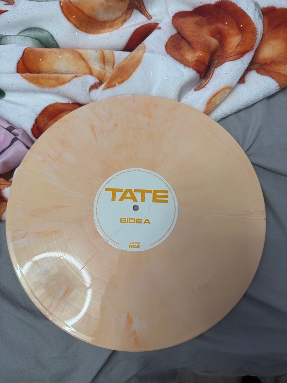 Peach Swirl Vinyl Record Wall Art